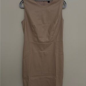 Elegant Tan Sleeveless Dress